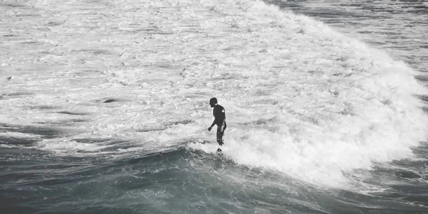 Man in waves at the ocean